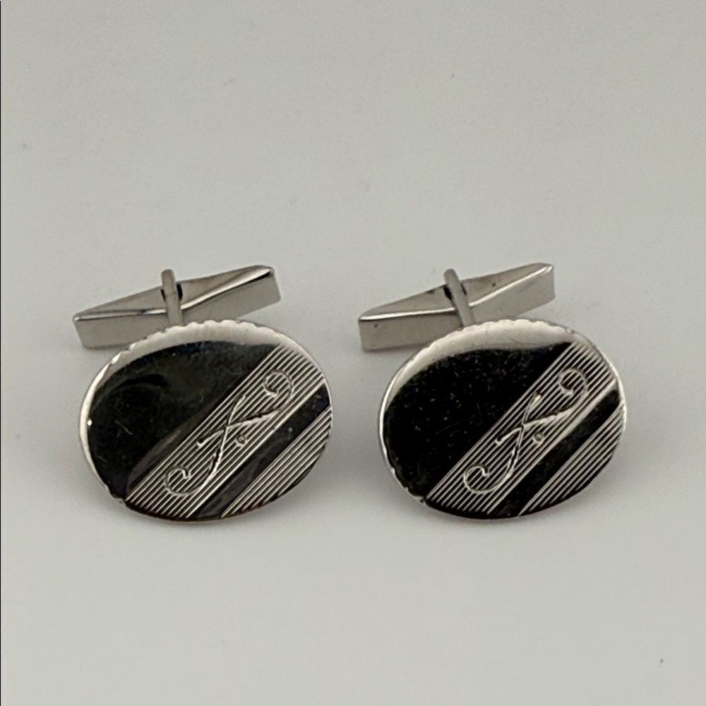 Vintage Sterling Silver Elegant Cufflinks - Picture 1 of 4